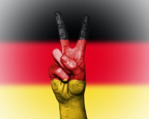 flag of germany with peace sign