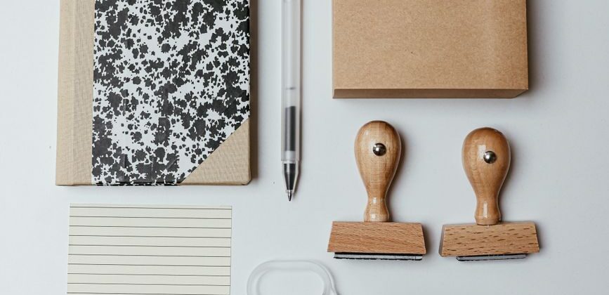 pens notepad and accessories